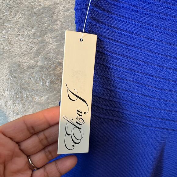 ELIZA J Off The Shoulder Fit & Flare Dress Size Small Blue New - Picture 3 of 7